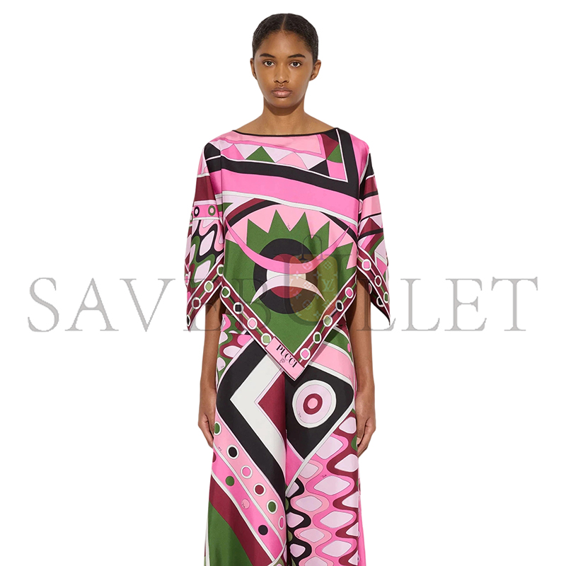PUCCI VIVARA PRINT CAPE BLOUSE 5URM985U816P23